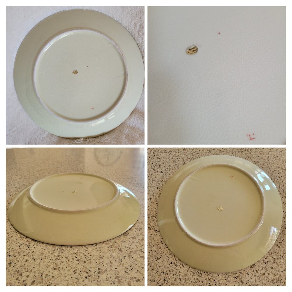 VTG Handpainted Asian Floral 22k Gold Gild Chinese Porcelain 10" Display Plate - Picture 5 of 16